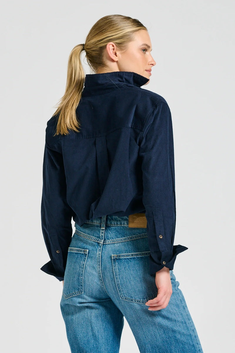 The Elodie Relaxed Shirt | French Navy Pincord