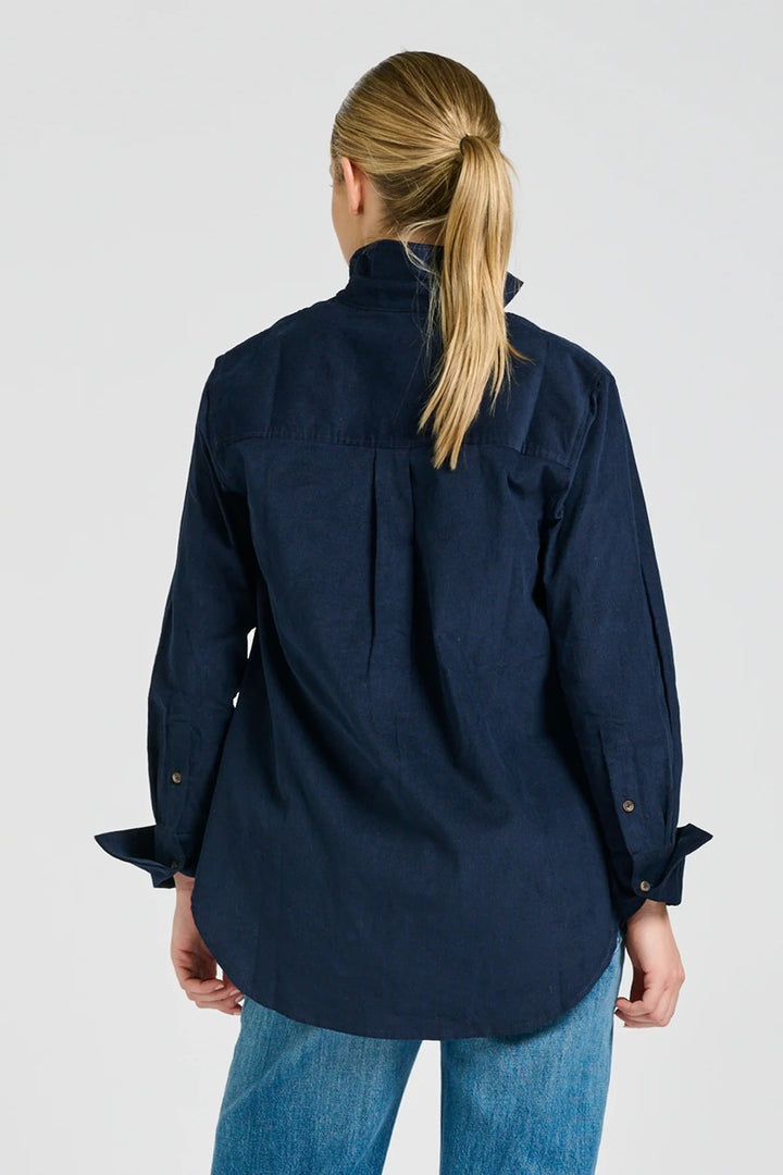 The Elodie Relaxed Shirt | French Navy Pincord
