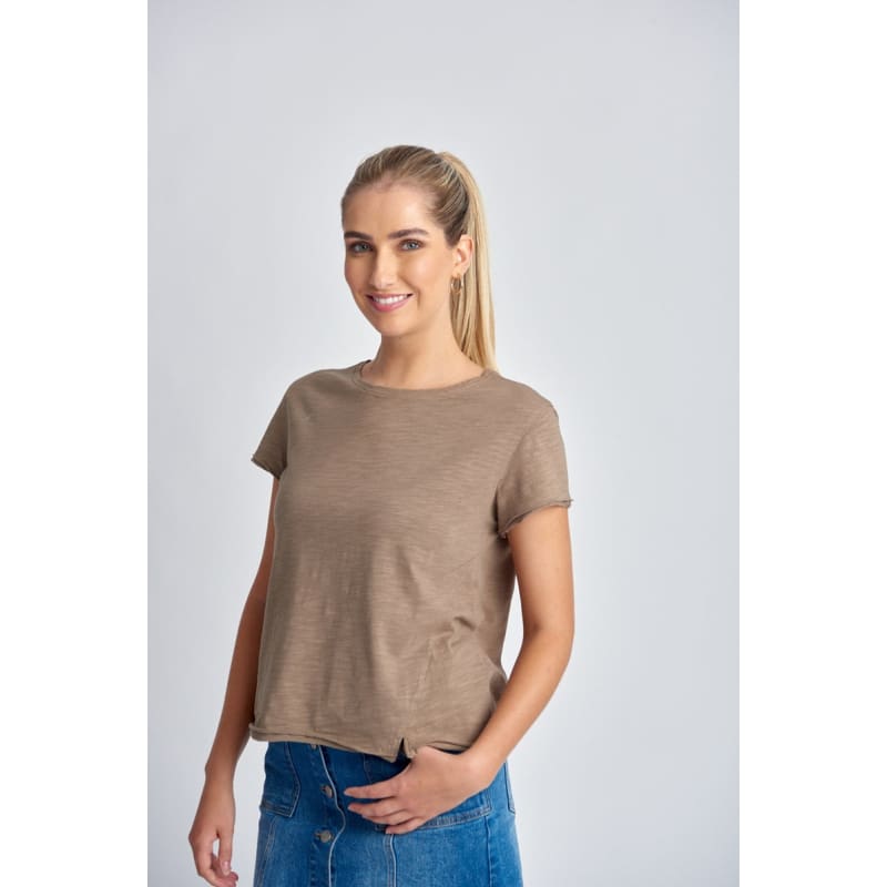 Short Sleeve Crew Neck Tee | Twig C1384 - Tops