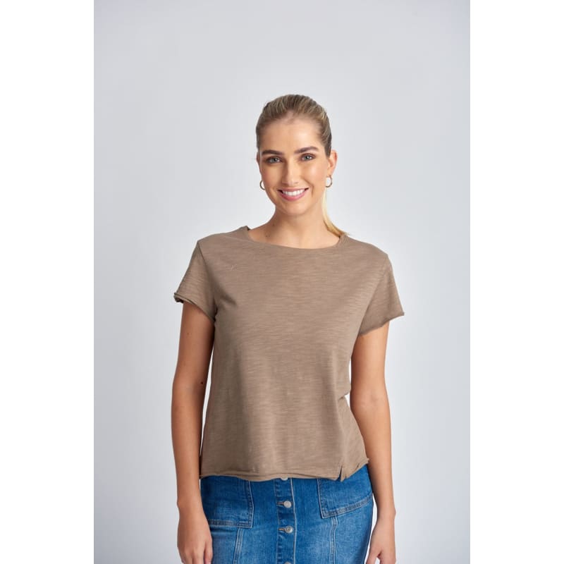 Short Sleeve Crew Neck Tee | Twig C1384 - Tops