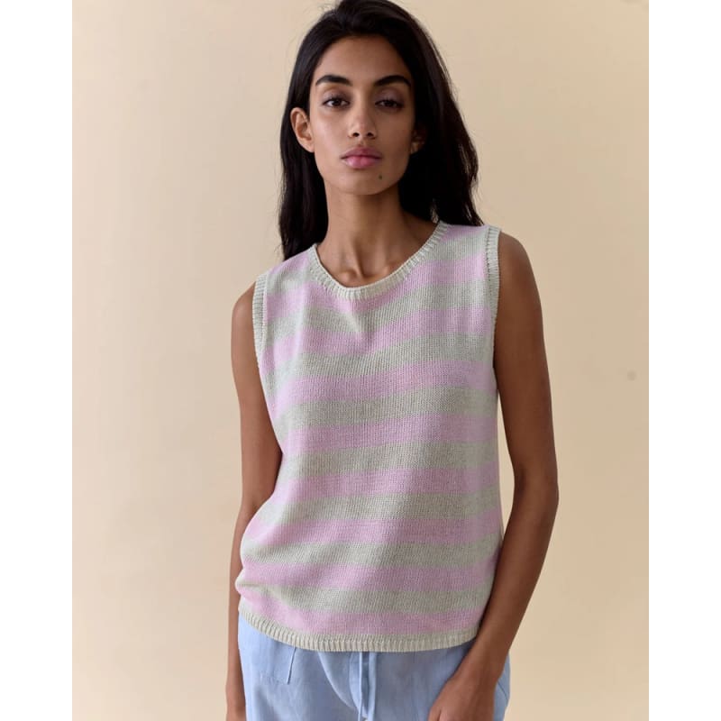 Sia Stripe Tank | Pink Stripe - Tops