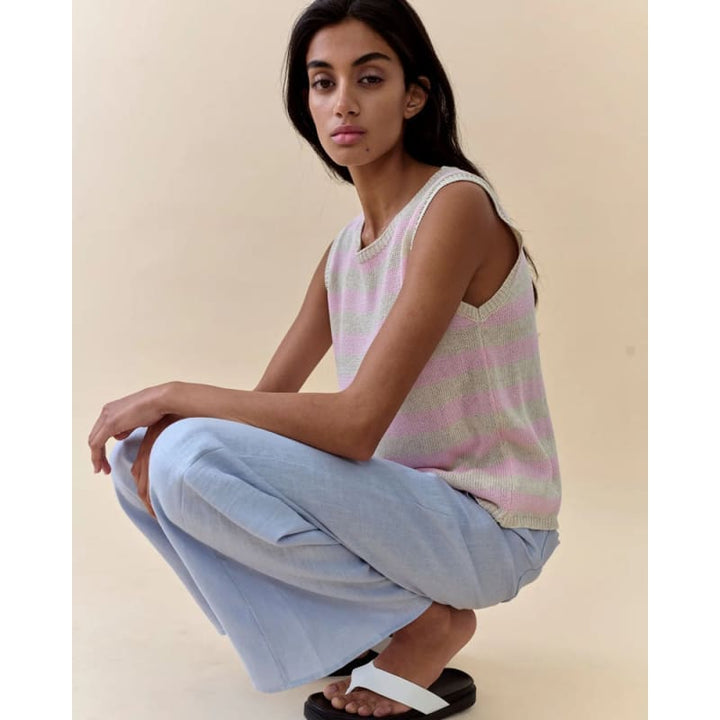 Sia Stripe Tank | Pink Stripe - Tops