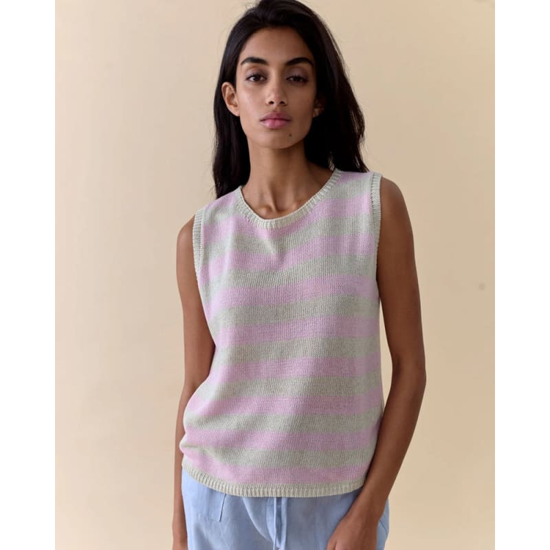 Sia Stripe Tank | Pink Stripe - Tops