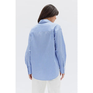 Signature Poplin Shirt | Blue White Stripe - Tops