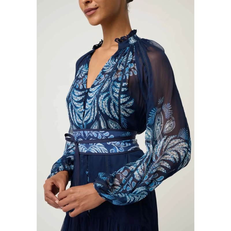 Sloane Viscose Chiffon Print Midi Dress | Moon Batik - Dress