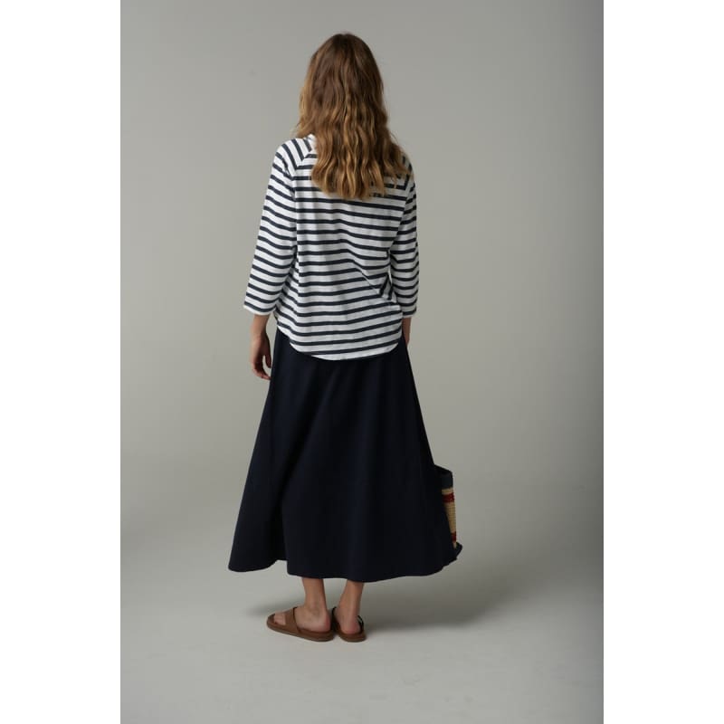 Slub Maxi Skirt | Parisian Navy C1558 - Bottoms