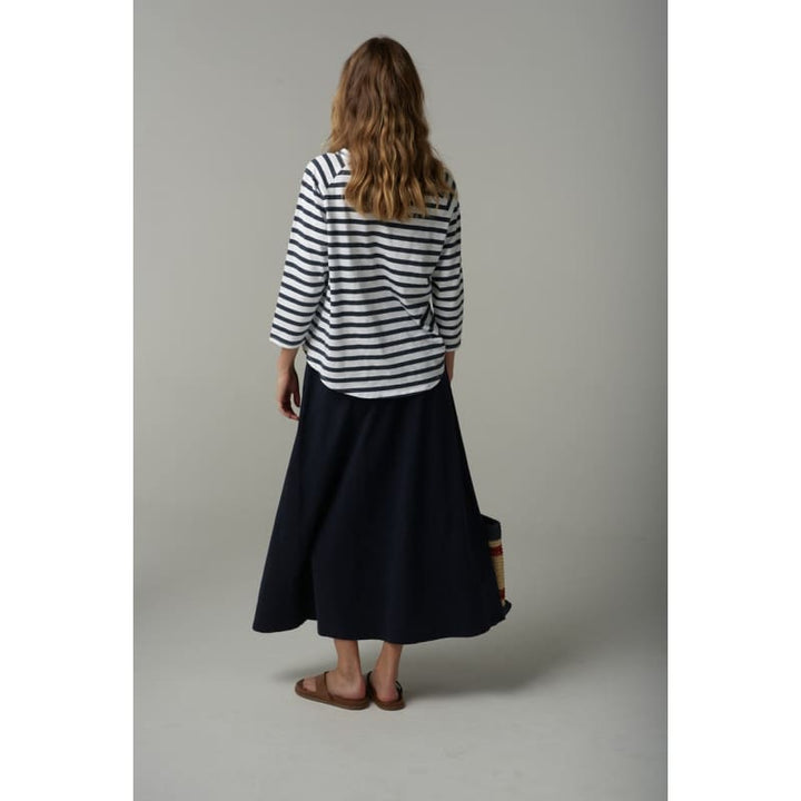 Slub Maxi Skirt | Parisian Navy C1558 - Bottoms
