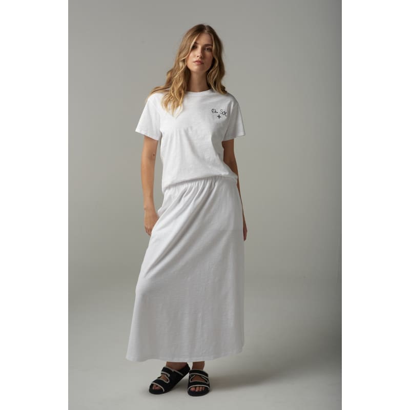 Slub Maxi Skirt | White C1558 Bottoms