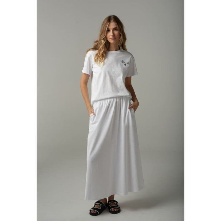 Slub Maxi Skirt | White C1558 Bottoms