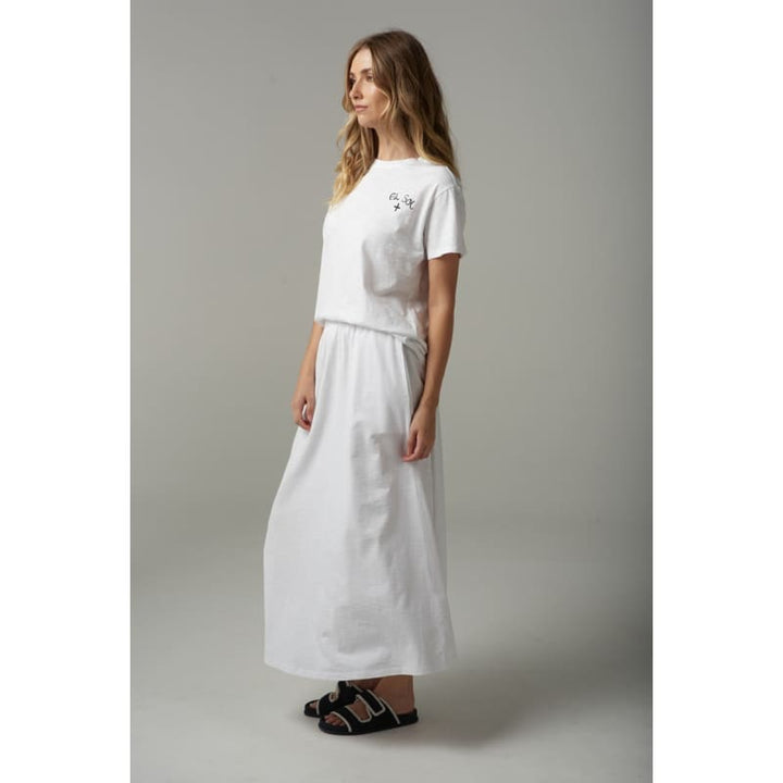 Slub Maxi Skirt | White C1558 Bottoms
