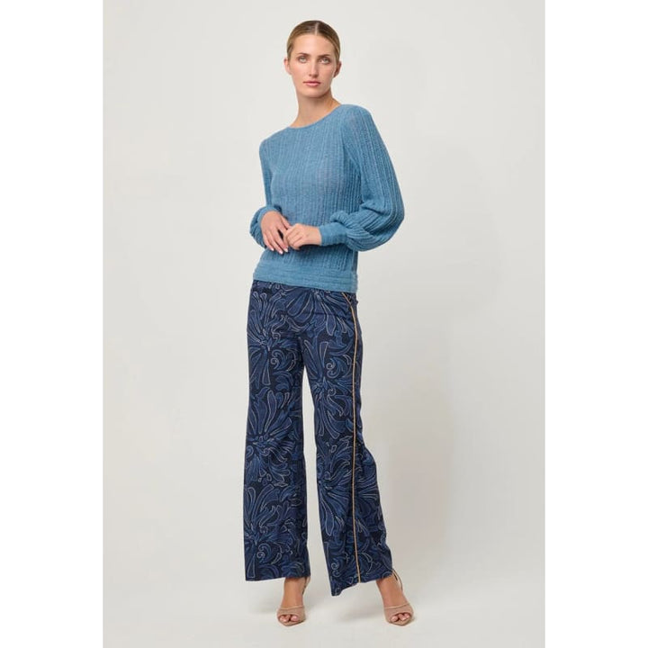 Solana Baby Alpaca Knit Top | Ashen Blue - Knitwear