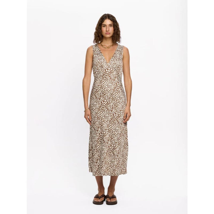 Solana Midi Dress | Brown - Dress