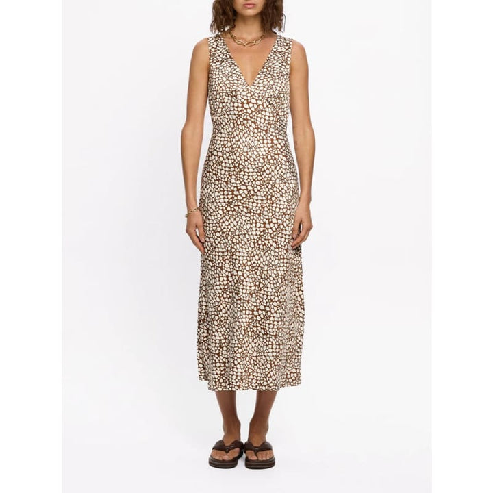 Solana Midi Dress | Brown - Dress