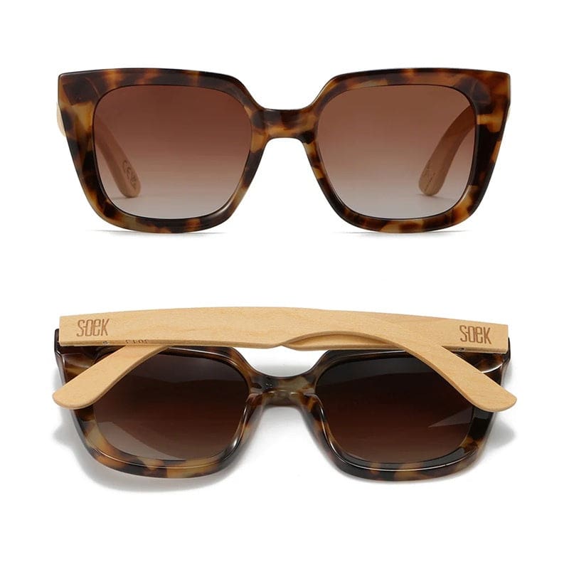Soluna Mocha Tort Sunglasses | Brown Polarised Lens Walnut Arms - Accessories