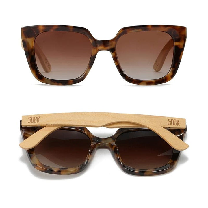 Soluna Mocha Tort Sunglasses | Brown Polarised Lens Walnut Arms - Accessories
