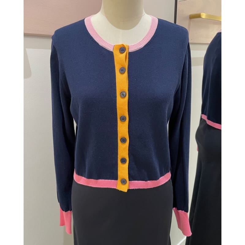 Sophia Splice Cardi | Ink - Knitwear