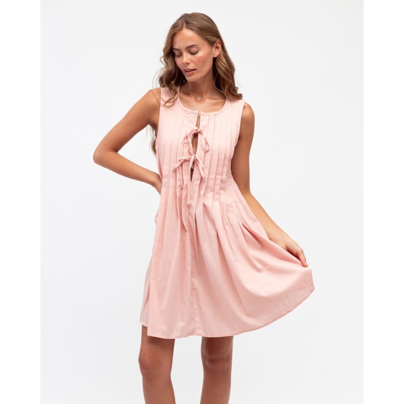 Sophie Pleated Short Dress | Dusty Pink - Dress