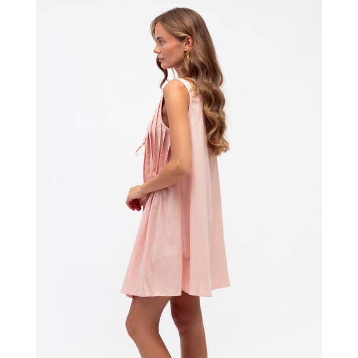 Sophie Pleated Short Dress | Dusty Pink - Dress