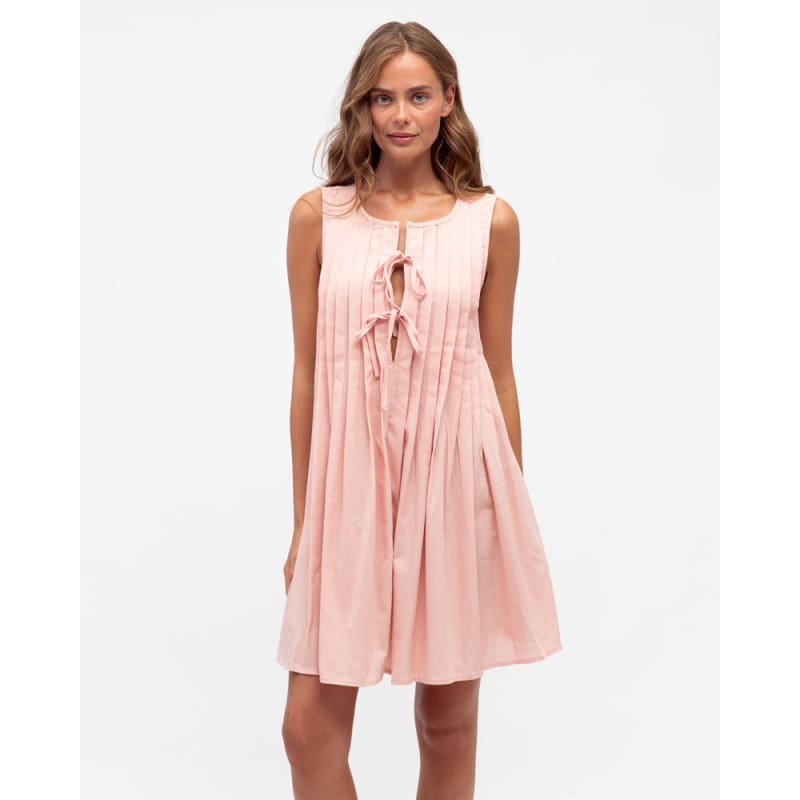 Sophie Pleated Short Dress | Dusty Pink - Dress