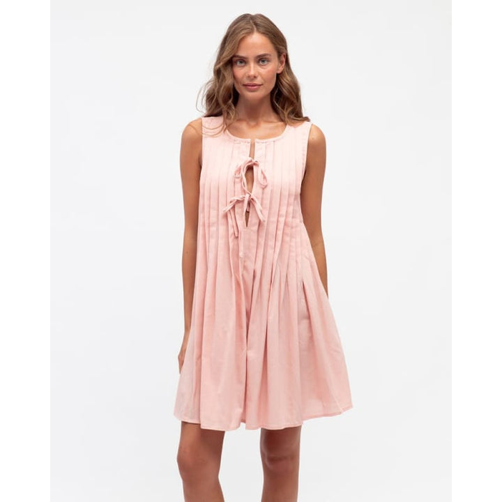 Sophie Pleated Short Dress | Dusty Pink - Dress