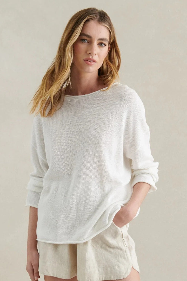 Spring Knit Long Sleeve | White
