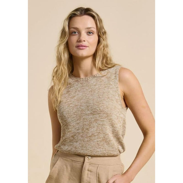 Spring Tank Melange | Taupe - Tops