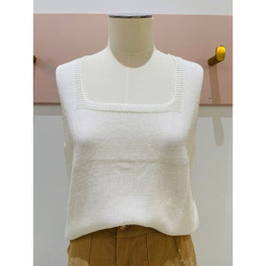 Square Neck Tank | White - Tops