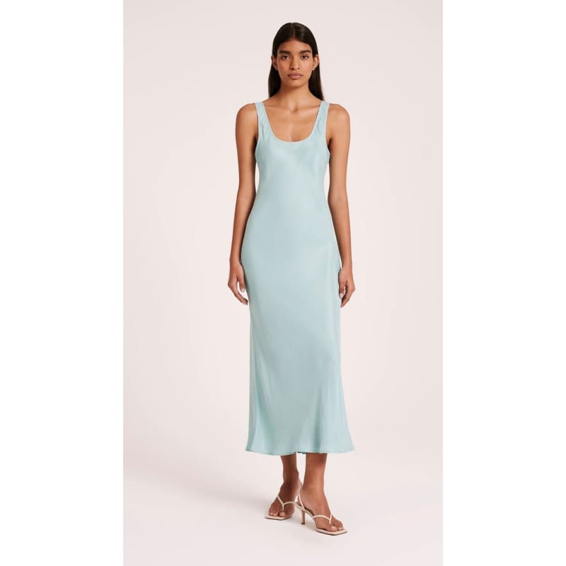 Stas Cupro Slip Dress | Aqua - Dress