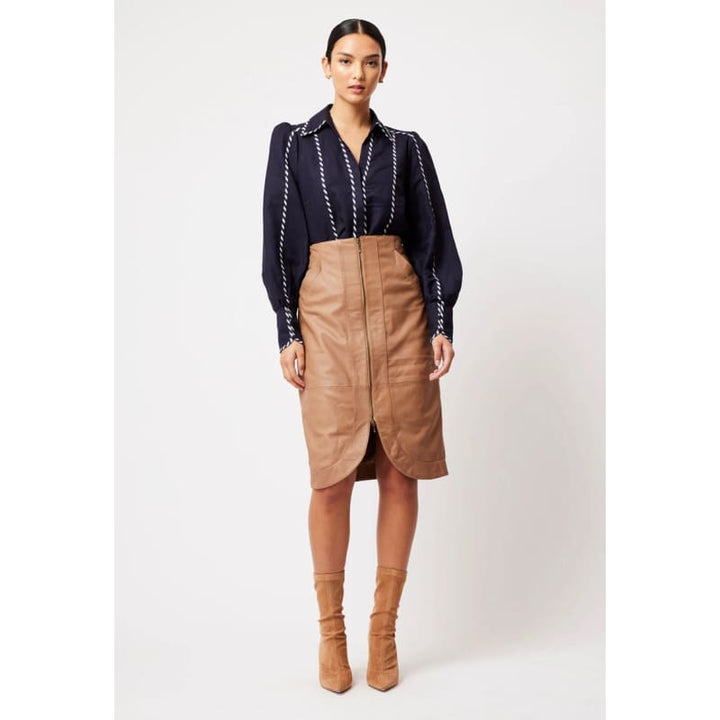 Stella Leather Skirt | Husk - Bottoms