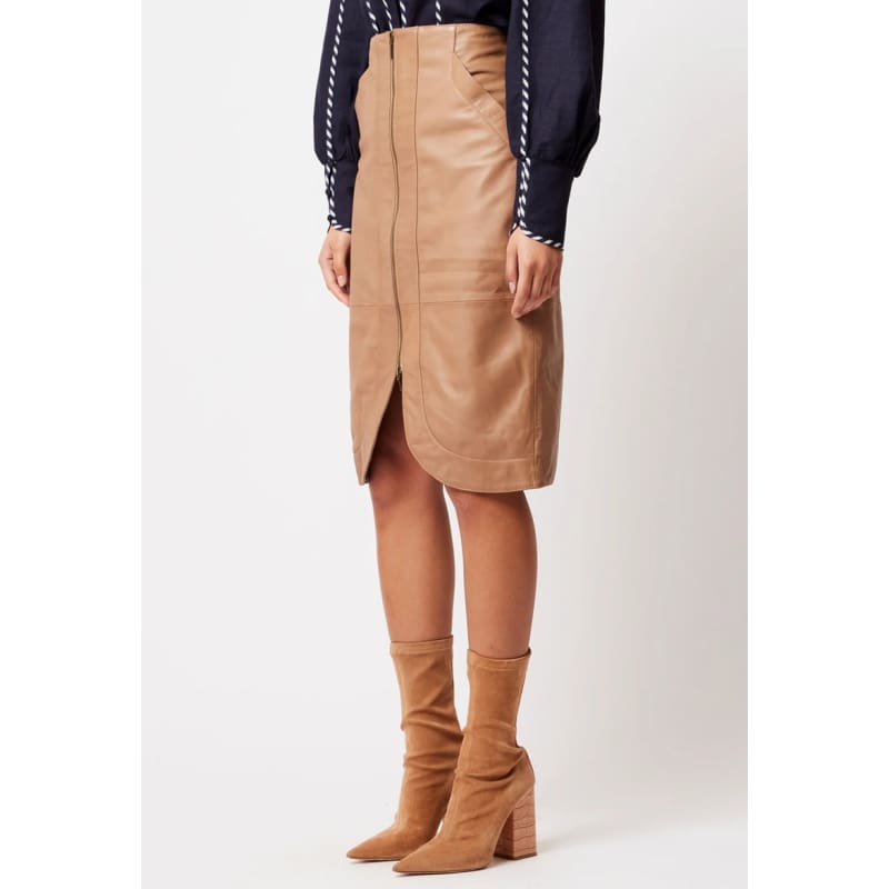 Stella Leather Skirt | Husk - Bottoms