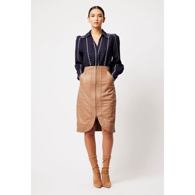 Stella Leather Skirt | Husk - Bottoms
