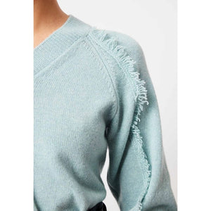 Stella Merino Wool Knit | Sky - Tops