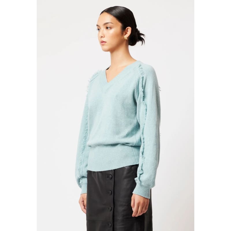 Stella Merino Wool Knit | Sky - Tops