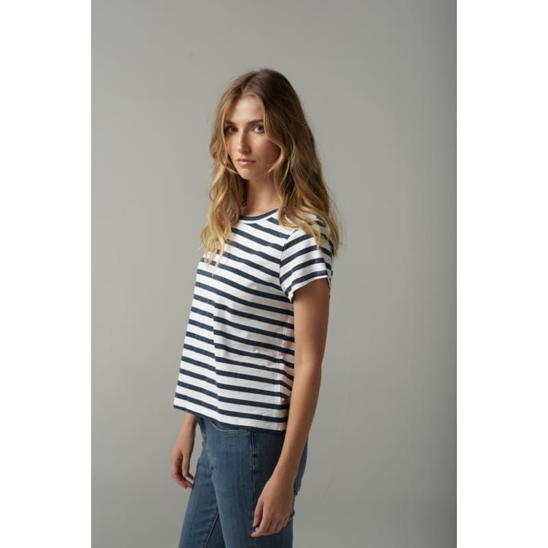 Stripe Basic Tee | White Parisian C1378-26 - Tops