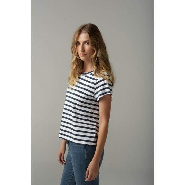 Stripe Basic Tee | White Parisian C1378-26 - Tops