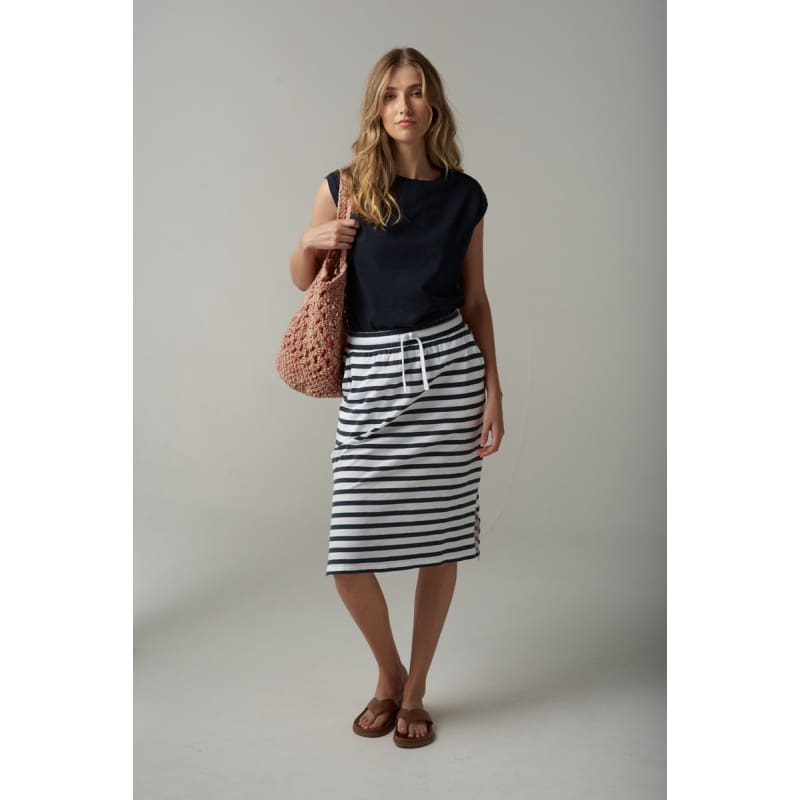 Stripe Draw String Skirt | White & Parisian C1557-26 - Bottoms