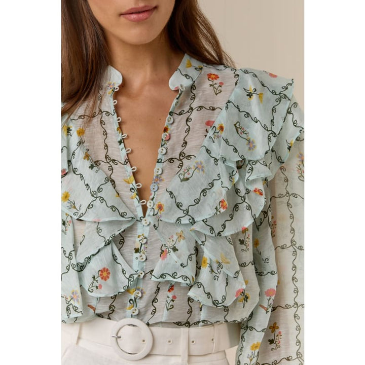 Suki Blouse | Calypso Tile - Tops