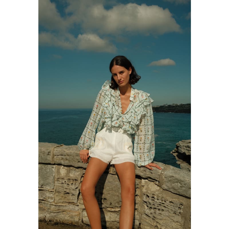 Suki Blouse | Calypso Tile - Tops