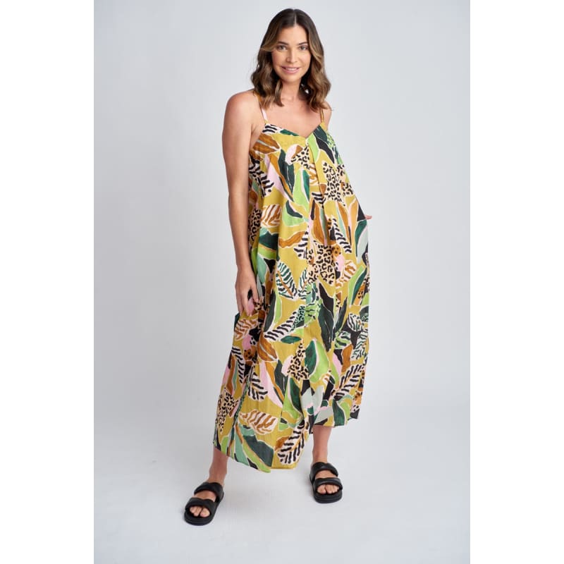 Summer Cotton Maxi Dress | Jungle Print C1617-33L-S24 - Dress