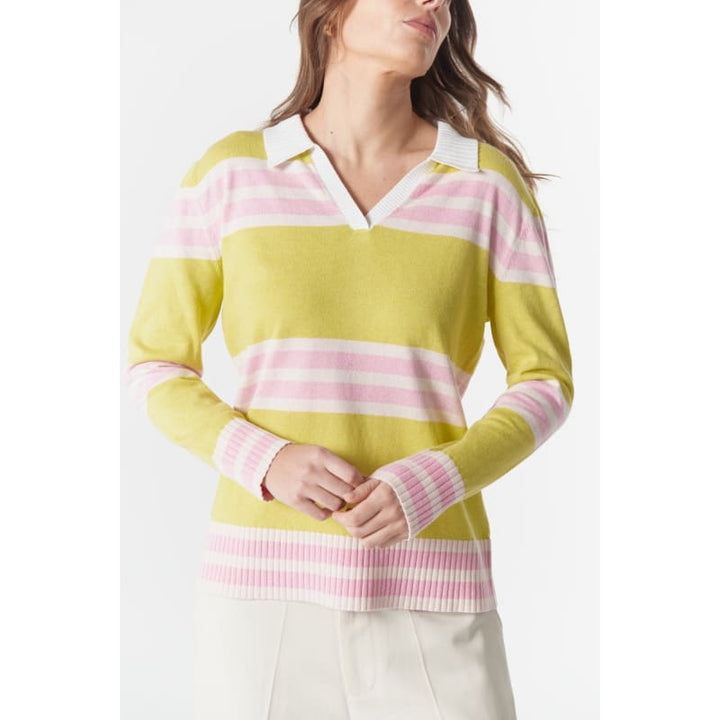 Sun Chaser Polo Knit | Limonite C1846 - Knitwear