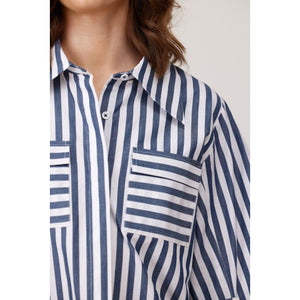 Sunday Brunch Shirt | Navy Stripe - Tops