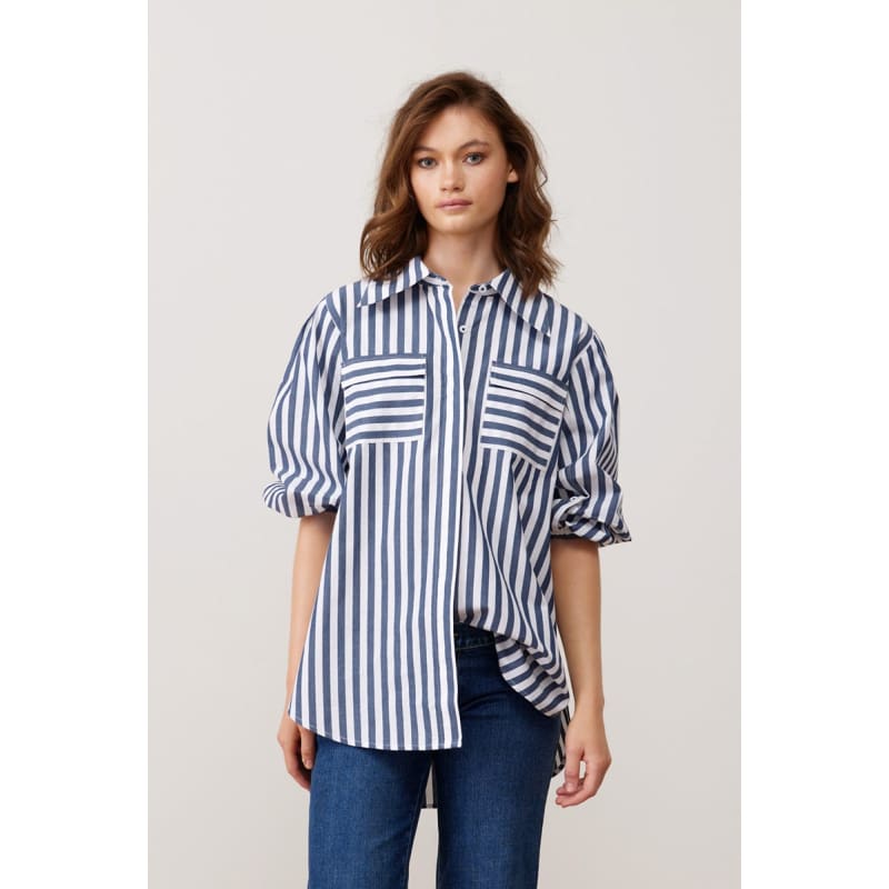 Sunday Brunch Shirt | Navy Stripe - Tops