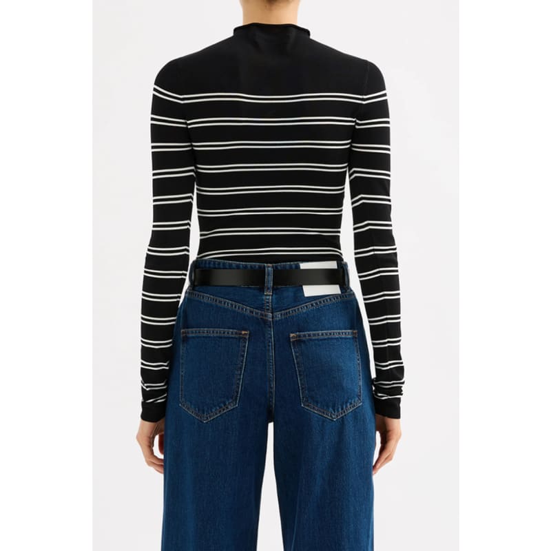 Tabi Sheer Knit | Black Stripe - Tops