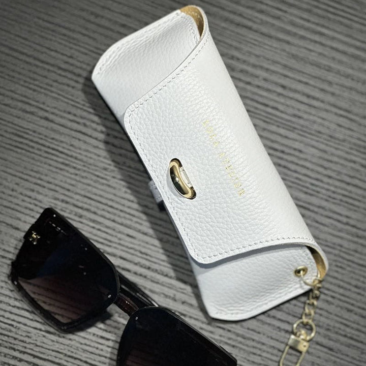 Tascano Shell Leather Glasses Case | Ivory - Accessories