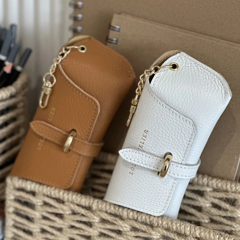 Tascano Shell Leather Glasses Case | Ivory - Accessories