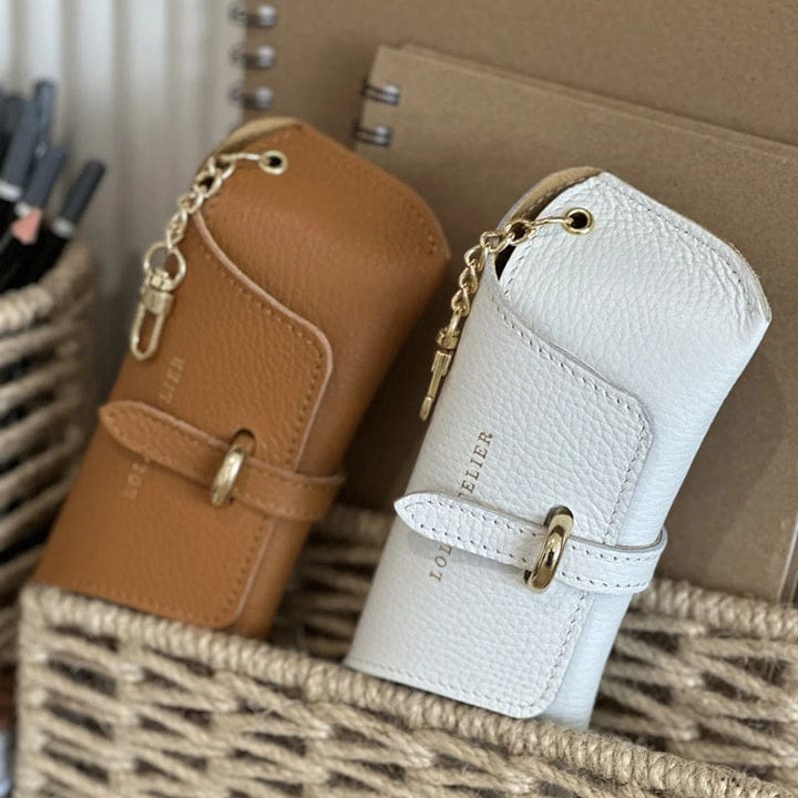 Tascano Shell Leather Glasses Case | Ivory - Accessories