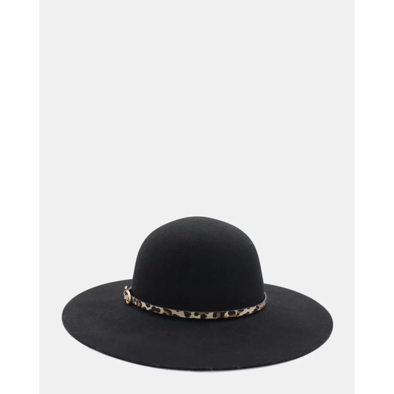 Teagan Wool Felt Floppy Hat | Black - Accessories