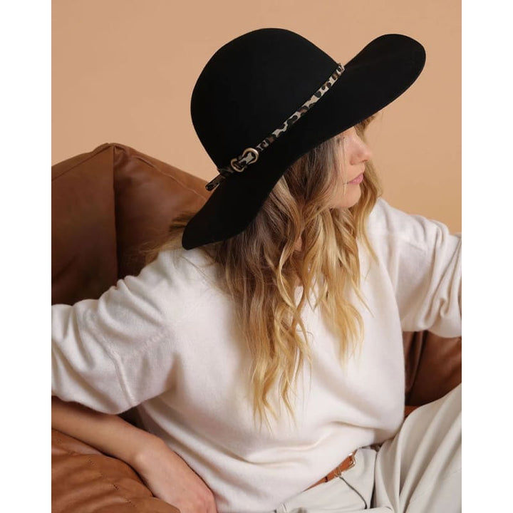 Teagan Wool Felt Floppy Hat | Black - Accessories