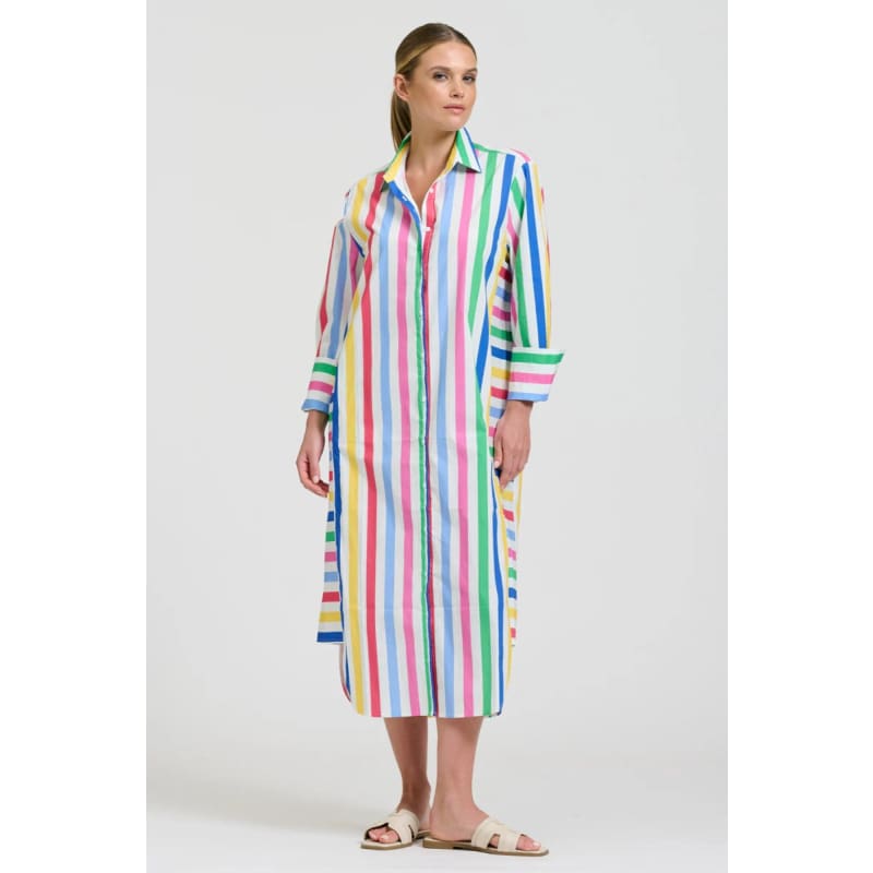 The Andrea Shirt Dress | Fiesta Stripe - Dress