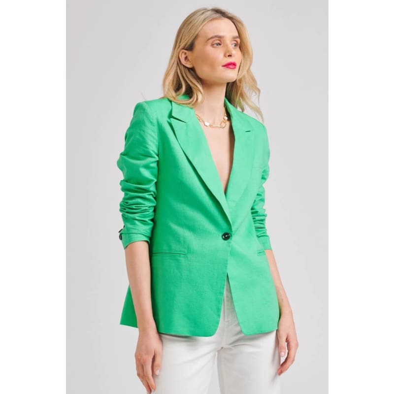 The Blake Linen Blazer | Apple Green - Jackets